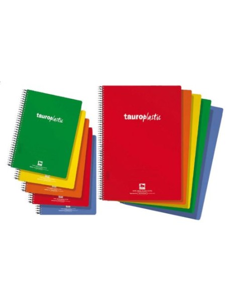 Paq 8 cuaderno espiral 4º 80h 90g pauta 35 c m tauroplastic